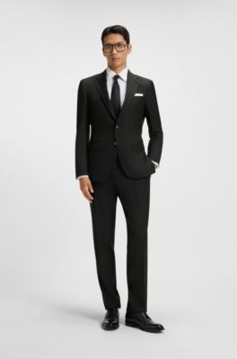 Veste Slim en laine stretch, Noir