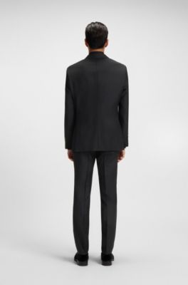Chaqueta slim fit en lana el&aacute;stica, Gris claro