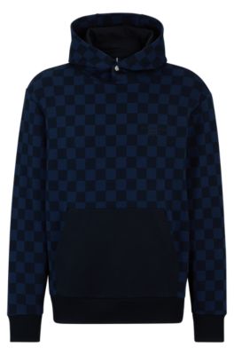 BOSS - Porsche x BOSS mercerized-cotton hoodie with check print