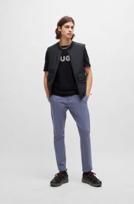 Cotton-jersey regular-fit T-shirt with crochet logo, Black