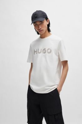 HUGO Cottonjersey regularfit Tshirt with crochet logo