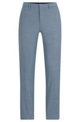 HUGO - Extra-slim-fit trousers in patterned performance-stretch cloth