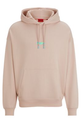 HUGO - Cotton-terry oversize-fit hoodie with seasonal logos