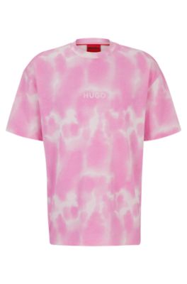 Shop Hugo Cotton-jersey T-shirt With Seasonal Print In Pink