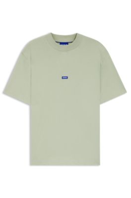 Camiseta de algod&oacute;n con cuello de canal&eacute; e insignia con logo, Cal