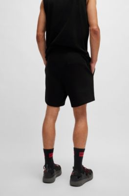 Cotton-terry shorts with new-season logo, Black