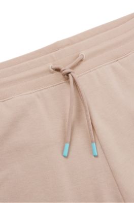 Shorts de felpa de rizo de algod&oacute;n con logo de nueva temporada, Rosa claro