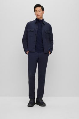 BOSS - Regular-fit sweater with zip neckline