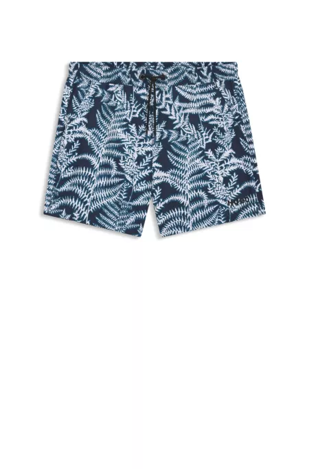 Quick-dry swim shorts with all-over print