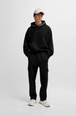 Kiton drawstring stretch-cotton hoodie - Black