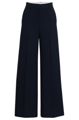 BOSS - High-waisted relaxed-fit trousers with wide leg