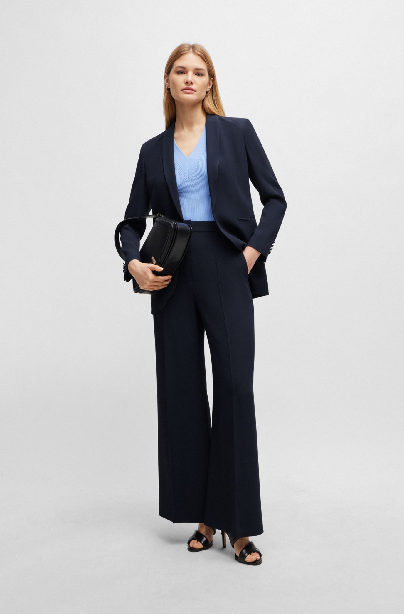 High-waisted relaxed-fit trousers with wide leg