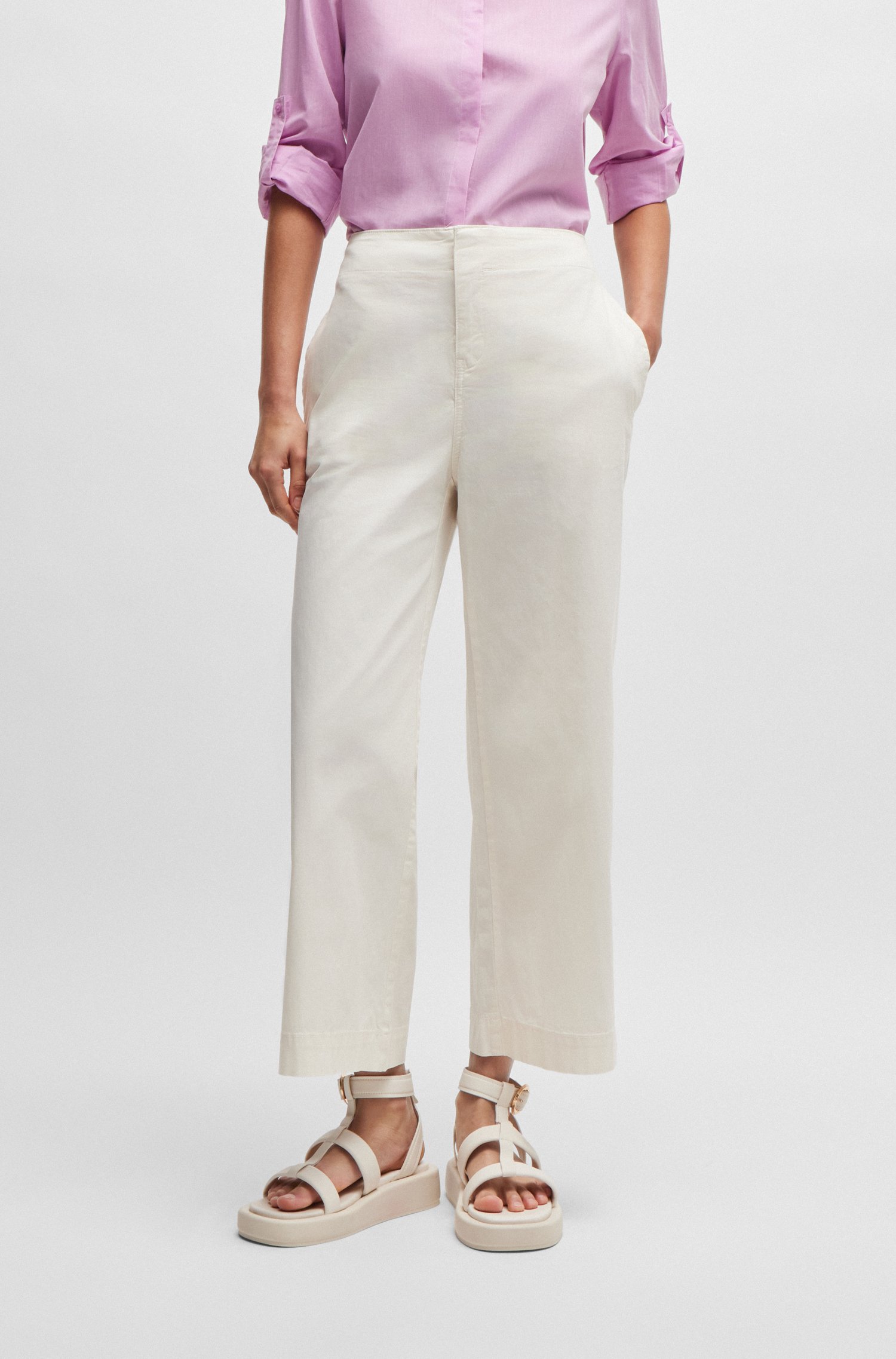 Relaxed-fit trousers stretch-cotton twill