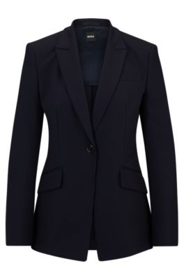 Hugo Boss Slim-fit Jacket In Quick-dry Stretch Cloth In Dark Blue