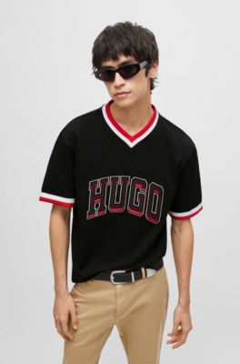 HUGO Duava Cotton-Jersey Varsity T-Shirt