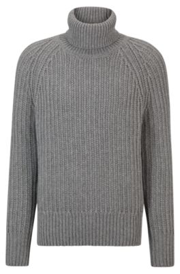 BOSS - Rollneck sweater in virgin wool and cashmere