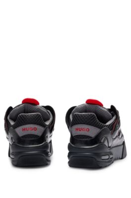 Skate-inspired trainers in mixed materials, Black