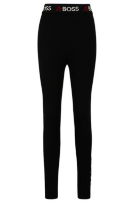 BOSS - Slim-fit leggings with side stripes and logo detail