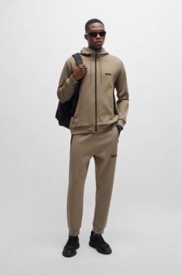 Prenda con capucha y cremallera en algod&oacute;n con logo moldeado en relieve, Cal