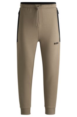 Hugo Boss Tracksuit Bottoms With 3d-molded Logo In Light Green