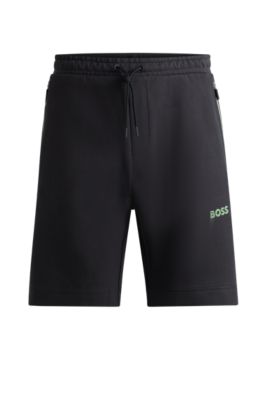 Shop Hugo Boss Shorts With 3d-molded Logo In Dark Grey