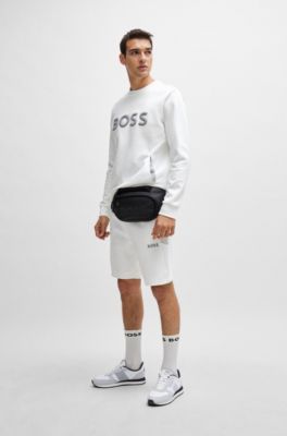 Shorts with 3D-molded logo, White