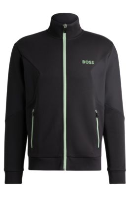 BOSS - Zip-up sweatshirt with 3D-molded logo