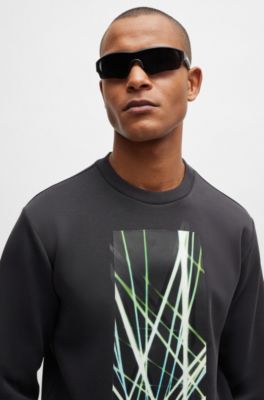 Sudadera de algod&oacute;n con bordado de logo en 3D, Gris oscuro