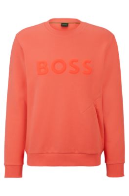Shop Hugo Boss Sweatshirt With 3d-molded Logo In Light Red