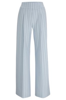 Extra-long-length trousers in pinstripe stretch fabric, Patterned