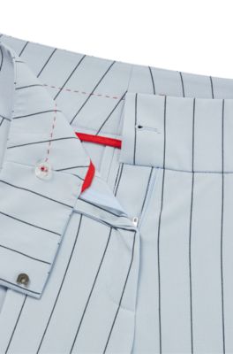 Extra-long-length trousers in pinstripe stretch fabric, Patterned