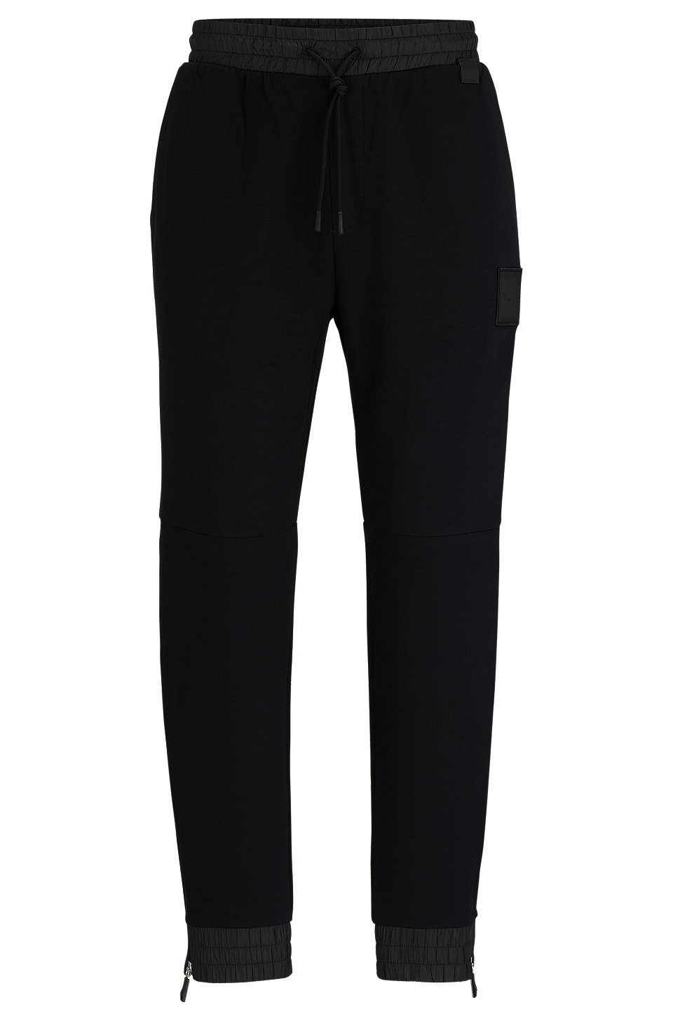 BOSS - Stretch-cotton tracksuit bottoms with logo patch