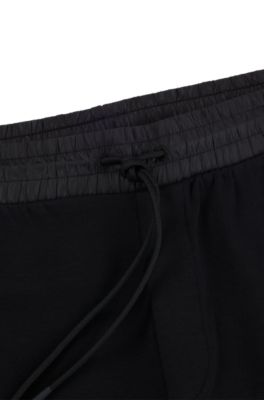 BOSS Stretchcotton tracksuit bottoms with logo patch