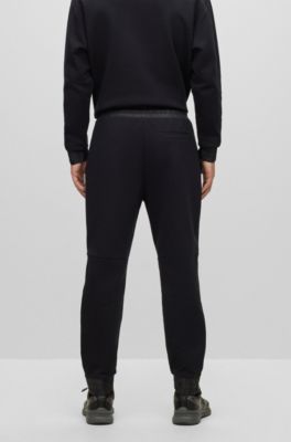 BOSS Stretchcotton tracksuit bottoms with logo patch