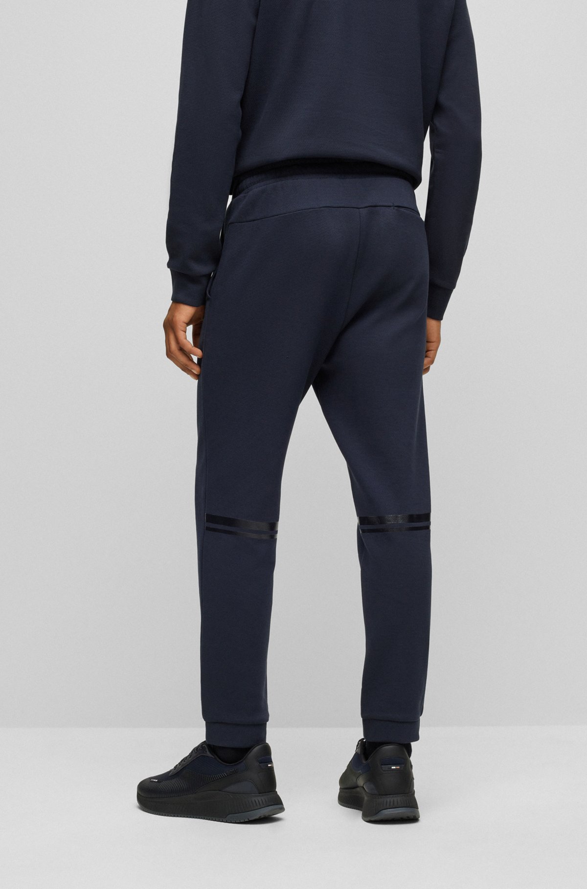 BOSS - Cotton-piqué tracksuit bottoms with logo detail BOSS - Cotton-piqué tracksuit bottoms with logo detail