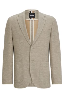 BOSS - Regular-fit jacket in micro-patterned stretch jersey