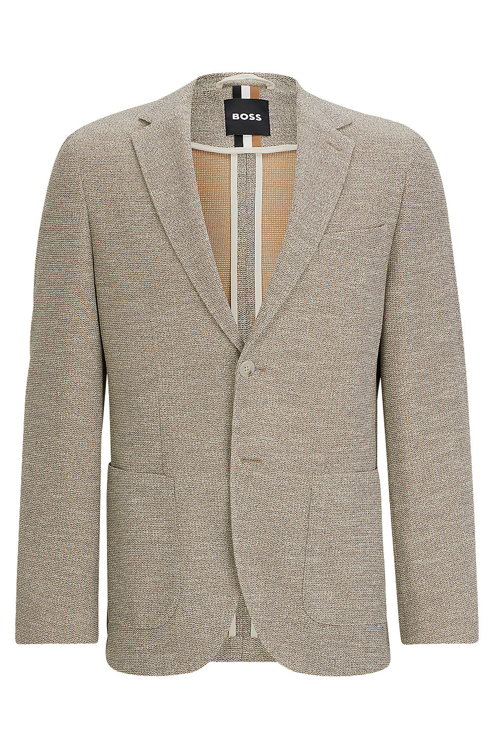BOSS - Regular-fit jacket in micro-patterned stretch jersey