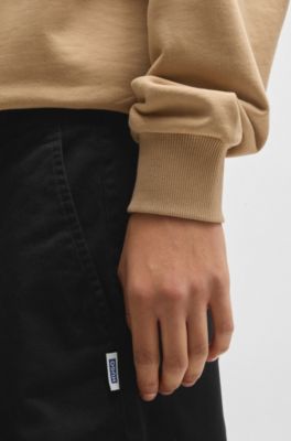 Regular-fit regular-rise shorts in cotton twill, Black