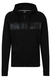 BOSS - Garment-dyed cotton-terry hoodie with tonal logo