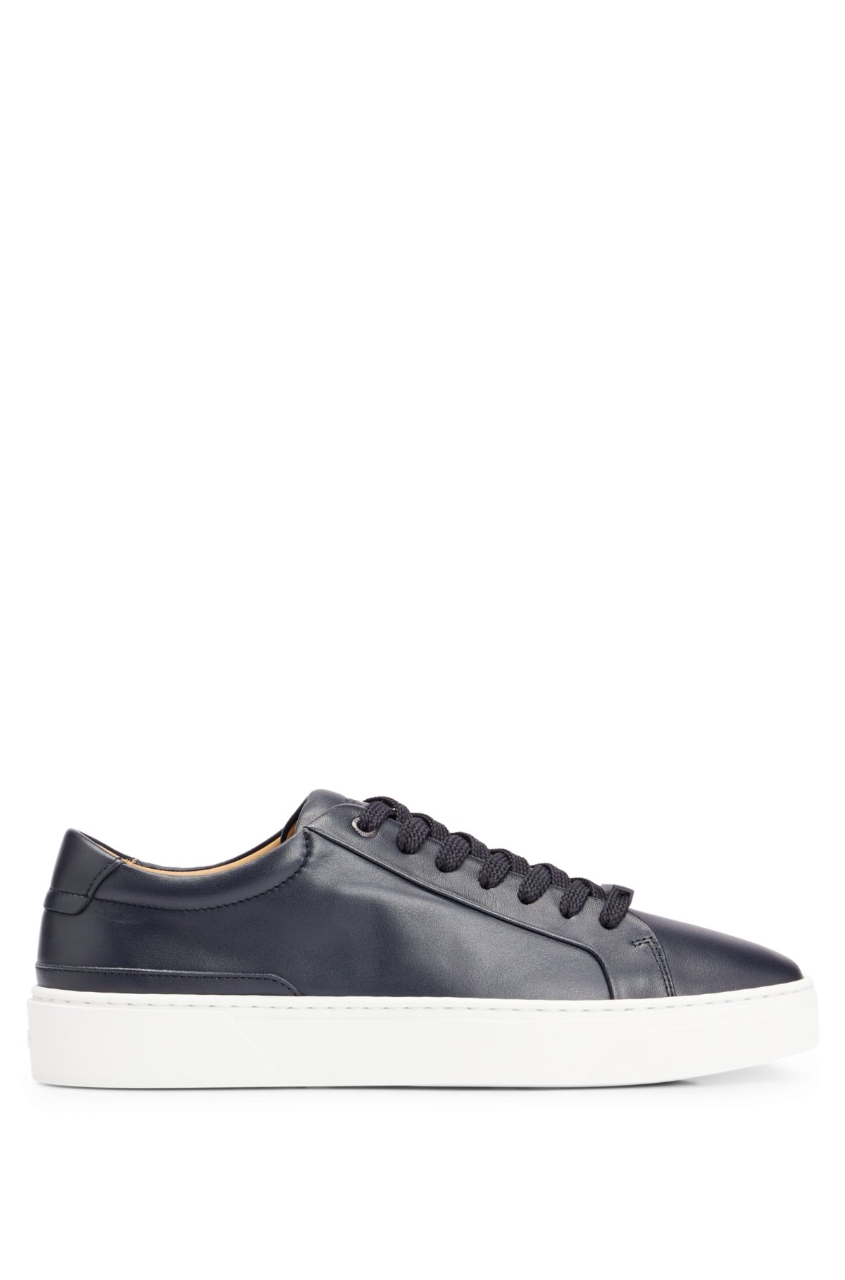 BOSS - Leather low-profile sneakers with branding and rubber outsole