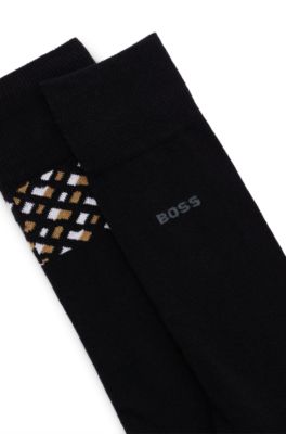 Two-pack of regular-length socks with signature detail, Black