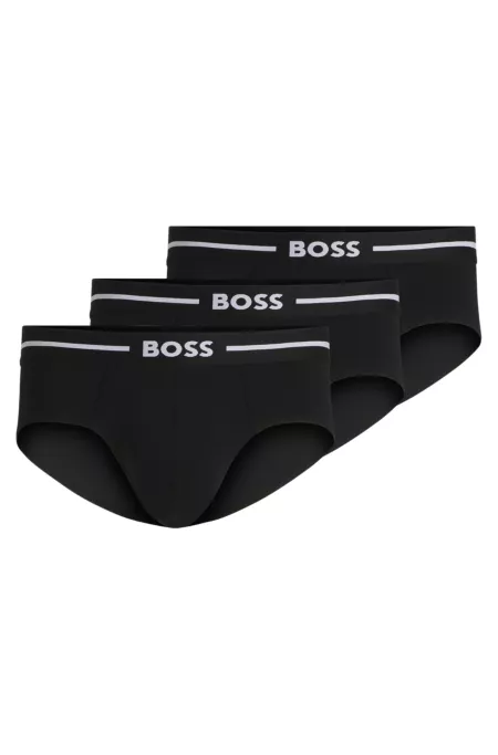 Three-pack of stretch-cotton trunks with logo waistbands