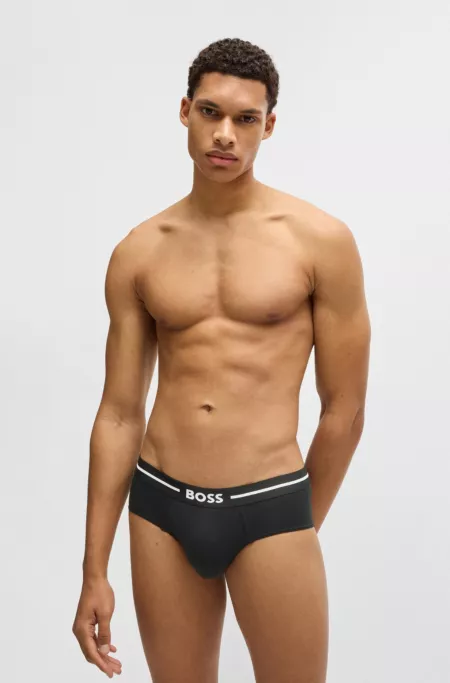 Three-pack of stretch-cotton trunks with logo waistbands