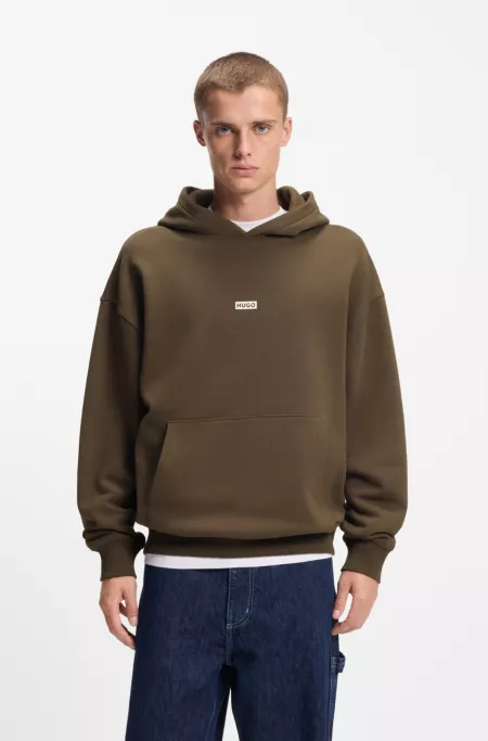 Logo-detail hoodie in cotton terry