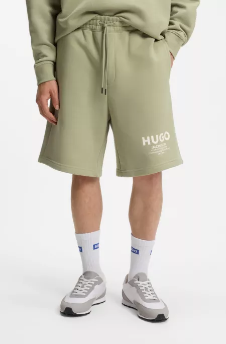 Loose-fit shorts in cotton terry with logo print