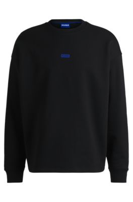 Logo-print sweatshirt in cotton terry, Black