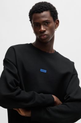 Logo-print sweatshirt in cotton terry, Black