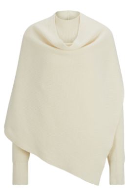 Shop Hugo Boss Naomi X Boss Drape-detail Sweater In Wool And Cashmere In White