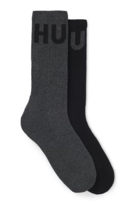 Hugo Boss Two-pack Of Short-length Socks With Logo Details In Grey