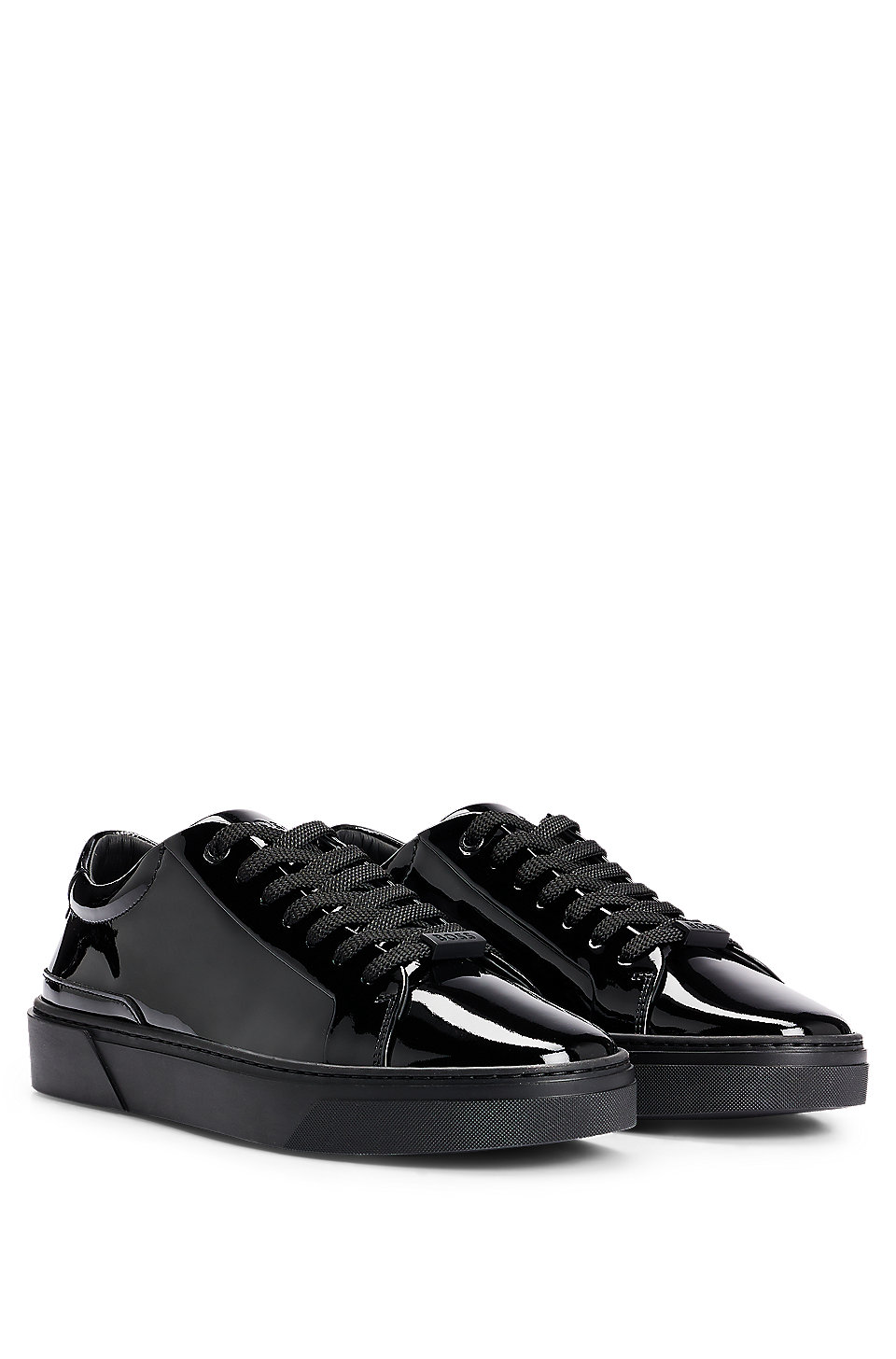BOSS - Leather trainers with monogram details